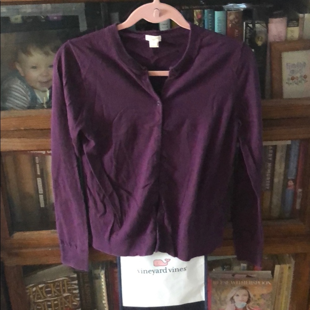 Purple cardigan
